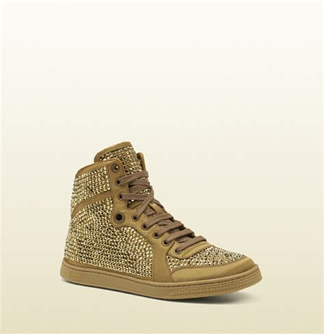 gucci boots with diamonds|Gucci gold sneakers.